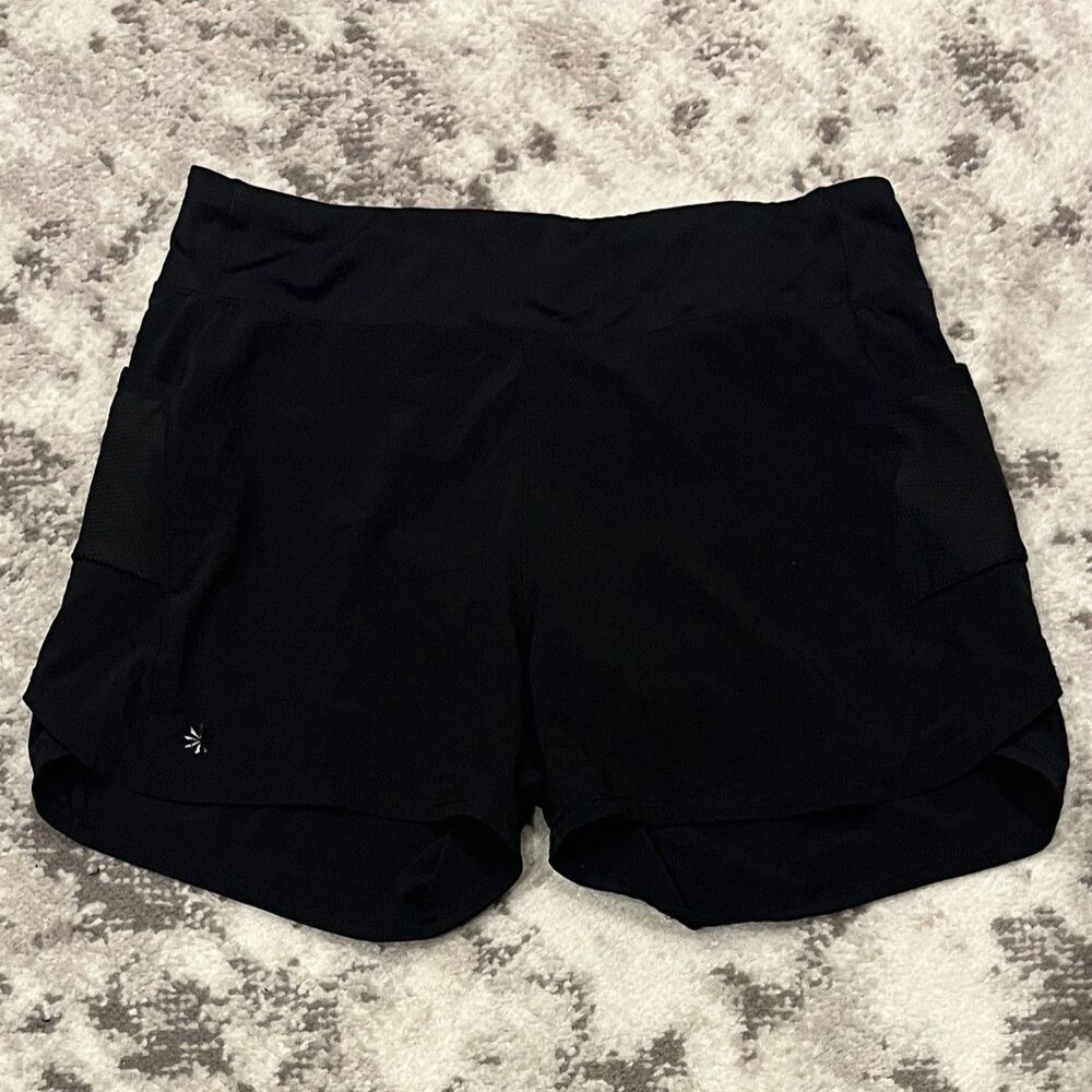 Athleta Girl Youth Record Breaker Running Shorts BLACK Sz XL (14)